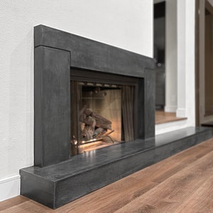 Custom Made Modern Concrete Fireplace | Handmade UHPC, Fiberglass Reinforced | Elevate Your Living Space with Style and Functionality!