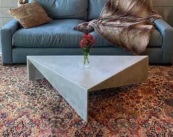 Bermuda Concrete Coffee Table - Isosceles 42,  indoor and outdoor coffee table, handmade, Modern/unique coffee Table, Custom size table