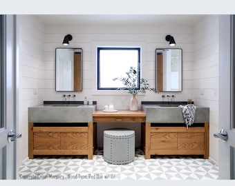 Award-Winning Rustic Concrete Sink Vanity for Stylish Bathroom Design