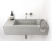 Floating Concrete Sink - Custom Floating Sink made of Concrete, bathroom vanity, floating vanity, concrete vanity, floating bathroom vanity.
