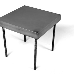 Modern Concrete Coffee Table: Rebar Design, UHPC, Waterproof, 23&quot; Height. Monumental Custom Concrete and Metal design. #ConcreteFurniture.