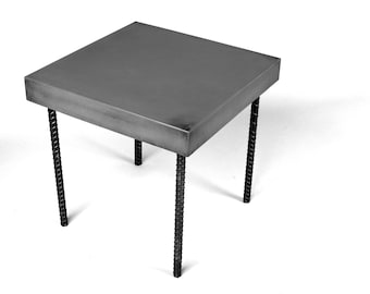 Modern Concrete Coffee Table: Rebar Design, UHPC, Waterproof, 23" Height. Monumental Custom Concrete and Metal design. #ConcreteFurniture.