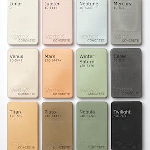 Concrete Color Samples for Your Space, Individual, Grey Scale, or Full 12-color Set. Order Now ...