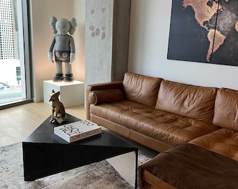 Bermuda Concrete Coffee Table - Isosceles 42,  indoor and outdoor coffee table, handmade, Modern/unique coffee Table, Custom size table