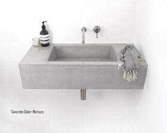 Floating Concrete Sink - Custom Floating Sink made of Concrete, bathroom vanity, floating vanity, concrete vanity, floating bathroom vanity