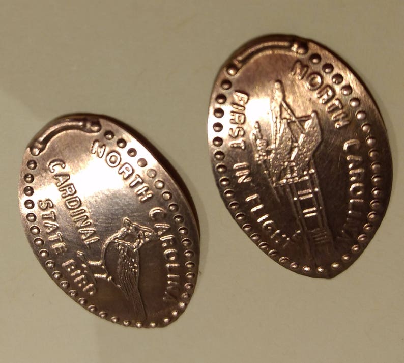 2 North Carolina Copper Elongated Pressed Pennies Etsy