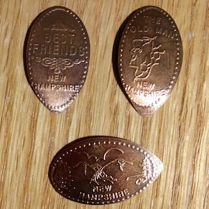 New Hampshire Pressed Pennies: Set of 3 All Copper