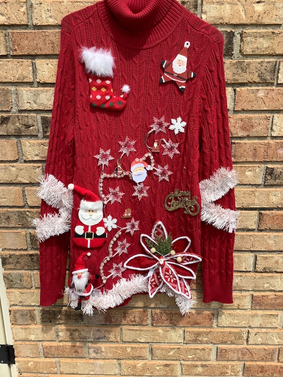 Buy Seven Santa's Tacky Hilarious Funny Size XLT Red Lights up