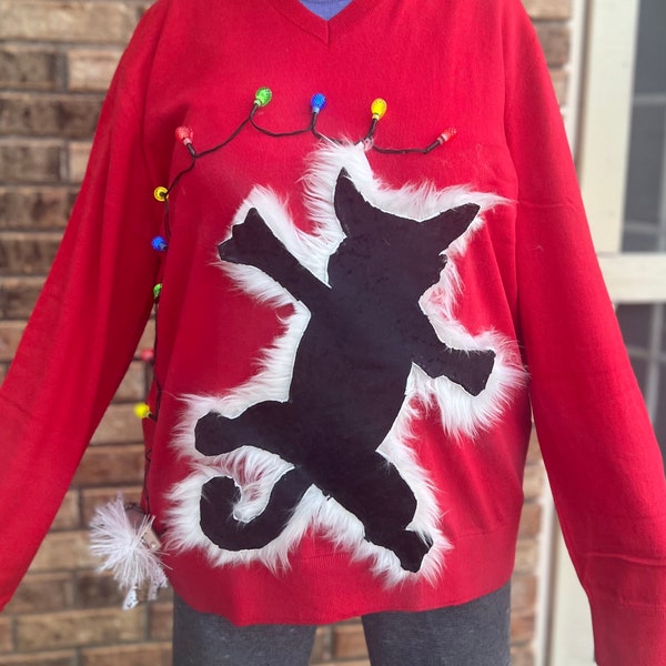 Christmas Vacation Cat Sweater Etsy