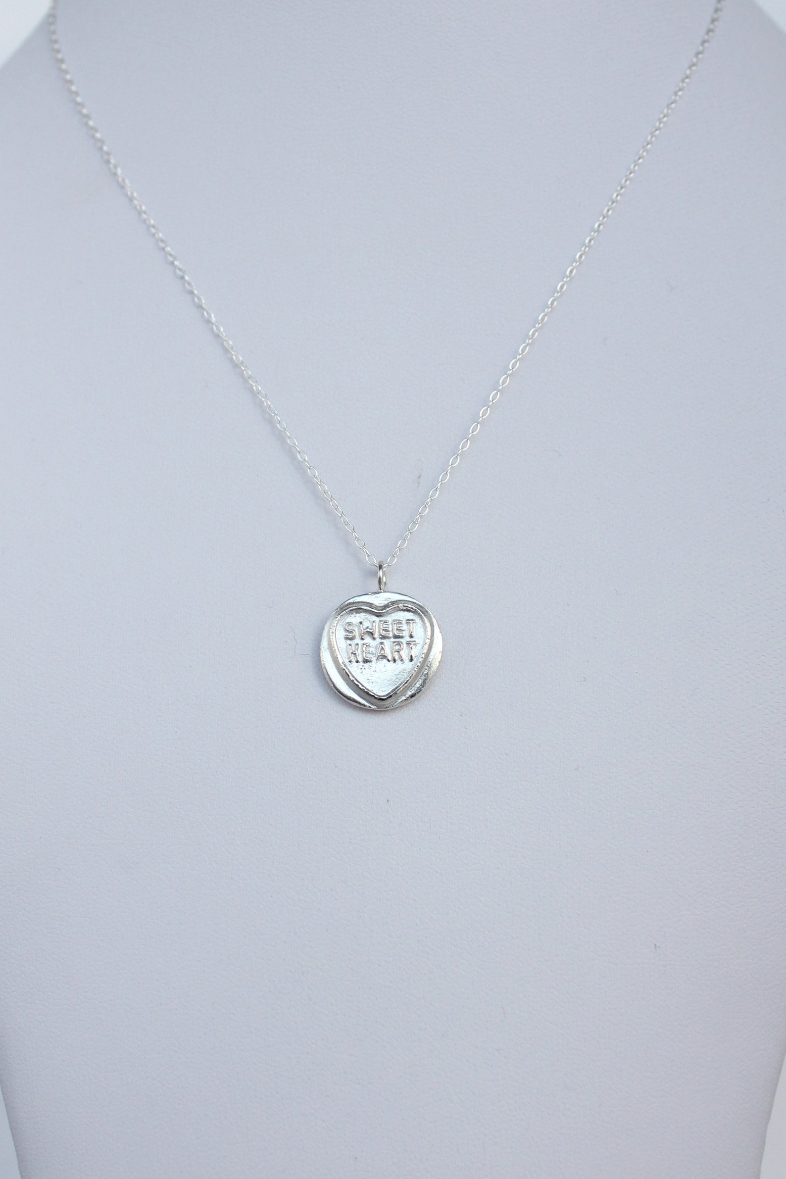 Sweet heart necklace sweethearts silver sweet heart silver | Etsy