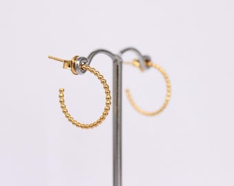 Vermeil hoop earrings, gold bobbly hoops, gold hoop earrings, gold on silver hoops, large vermeil earrings, vermeil jewellery