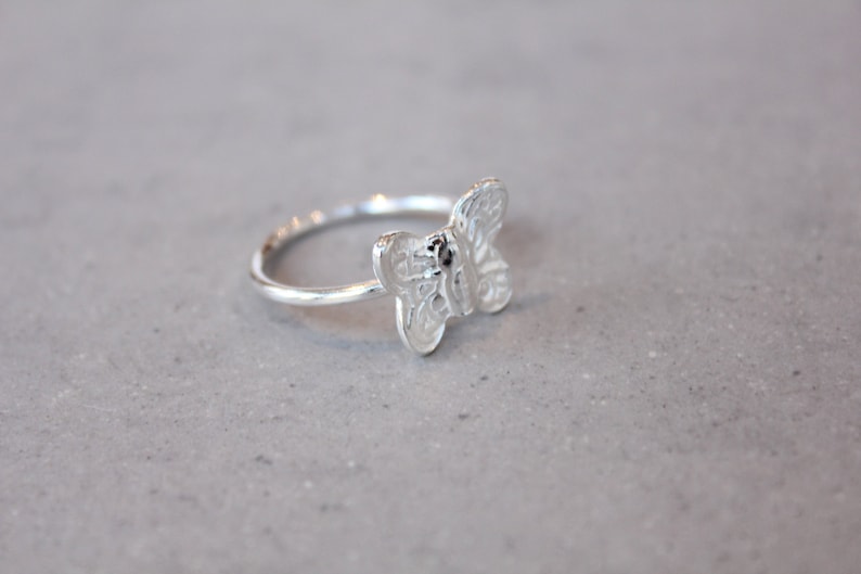 dainty silver ring ring for girl Silver butterfly ring butterfly gift Hill Tribe silver butterfly ring ring for daughter ring for bff