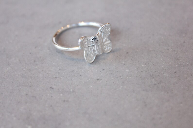 dainty silver ring ring for girl Silver butterfly ring butterfly gift Hill Tribe silver butterfly ring ring for daughter ring for bff