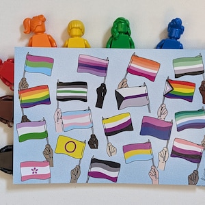 LGBTQIA+ プライドフラッグのイラスト ポストカードサイズのプリント