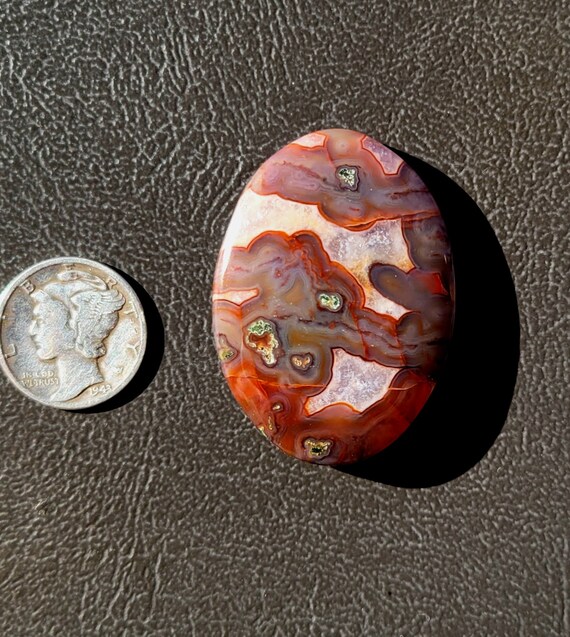 Rare Bull Canyon Tube Agate cabochon