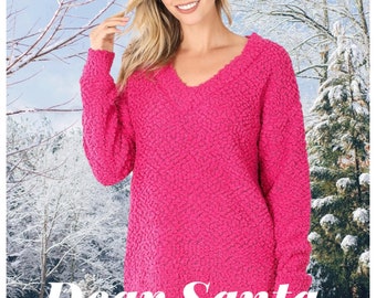 pink popcorn sweater
