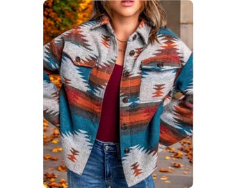 Tribal print jacket women's new arrivals