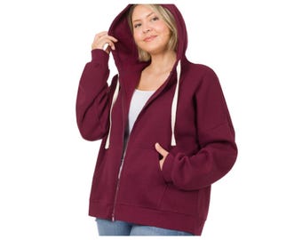 Always More to Love Zenana Zip up Hoodie hooded Sweatshirt plus Size Jacket Etsy