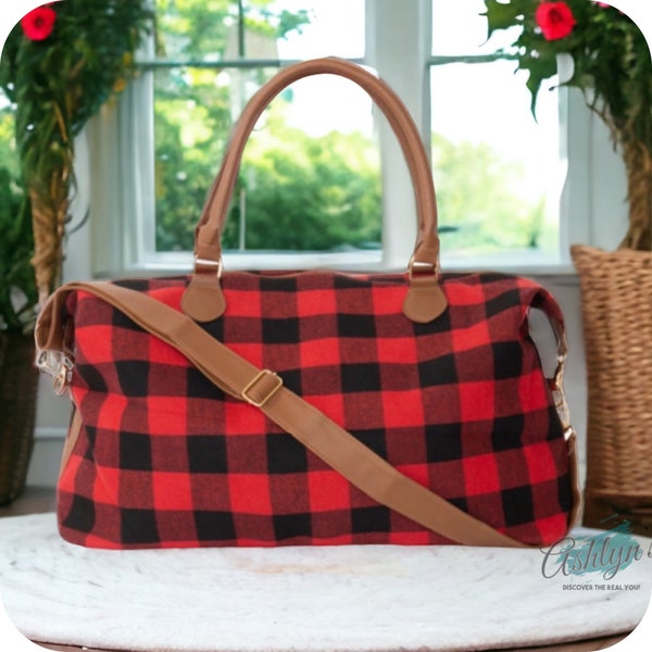 Je dois l'obtenir ! Rouge Noir Buffalo Plaid XL Weekender Bag-Tote Bag-Purse