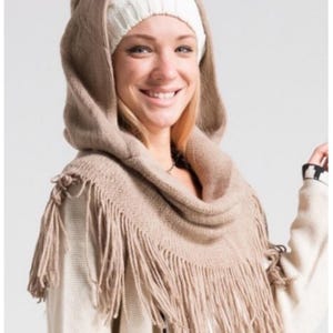 Always in Style Fringe Trim Hooded Infinity Scarves-Winter Accessories-Cowl