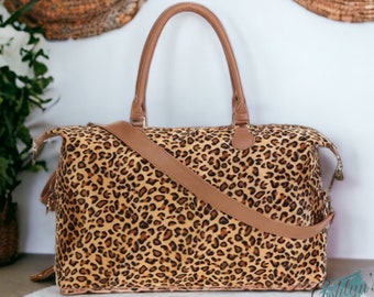 Gotta Get It! Leopard Print Faux Fur XL Weekender Bag-Tote Bag-Purse