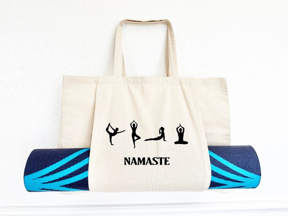 Namaste Yoga Canvas Cotton Tote Bag/yoga Mat Bag/personalized Gym Bag/yoga Pilates  Mat Bag/yoga Bag With Mat Holder/fitness Gift -  Canada