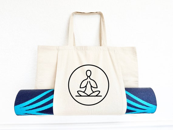 Yoga Canvas Cotton Tote Bag/yoga Mat Carrier Bag/personalized Gym Bag/yoga  Pilates Mat Bag/yoga Bag With Mat Carrier Pocket/gifts for Her 