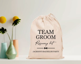 Team Groom Bachelor Party wedding favors, Bachelor Party Recovery Kits, Wedding Party Gift Bags, Custom Hangover Kits for Groomsmen, minimal