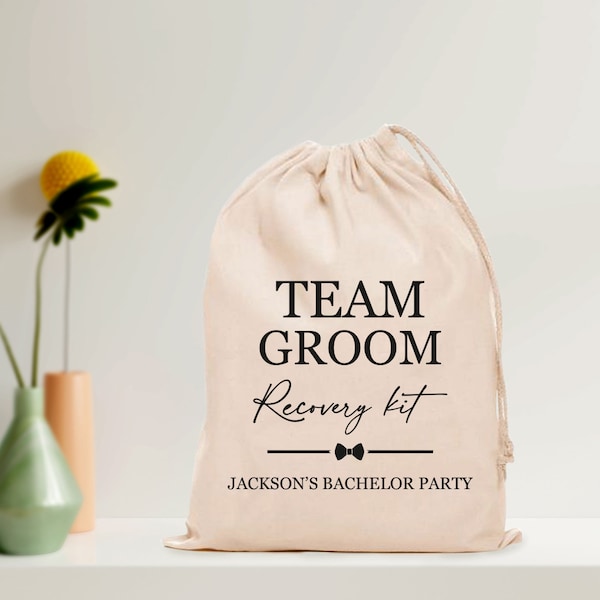 Team Groom Bachelor Party wedding favors, Bachelor Party Recovery Kits, Wedding Party Gift Bags, Custom Hangover Kits for Groomsmen, minimal