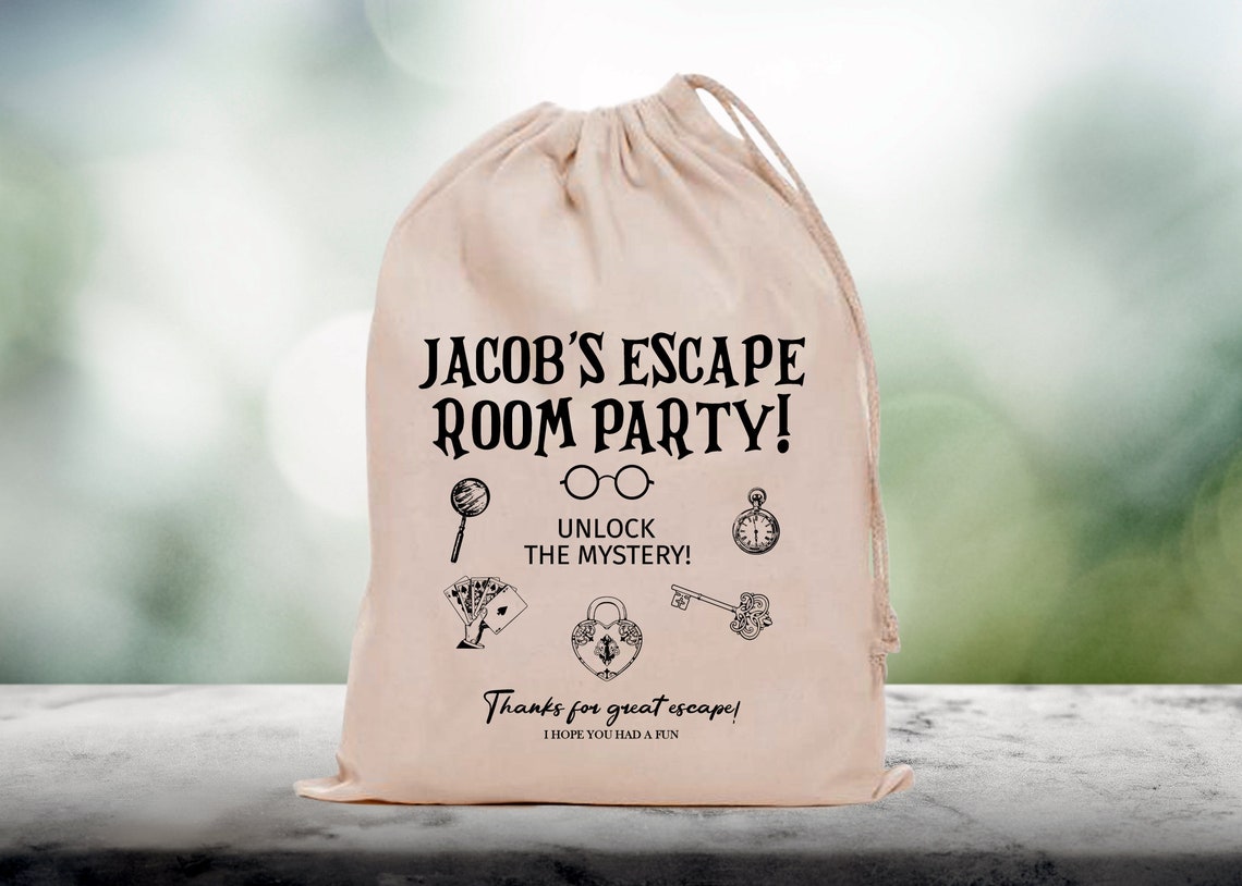 Escape Room Birthday Party Favor Bag Mystery Birthday Gift Etsy