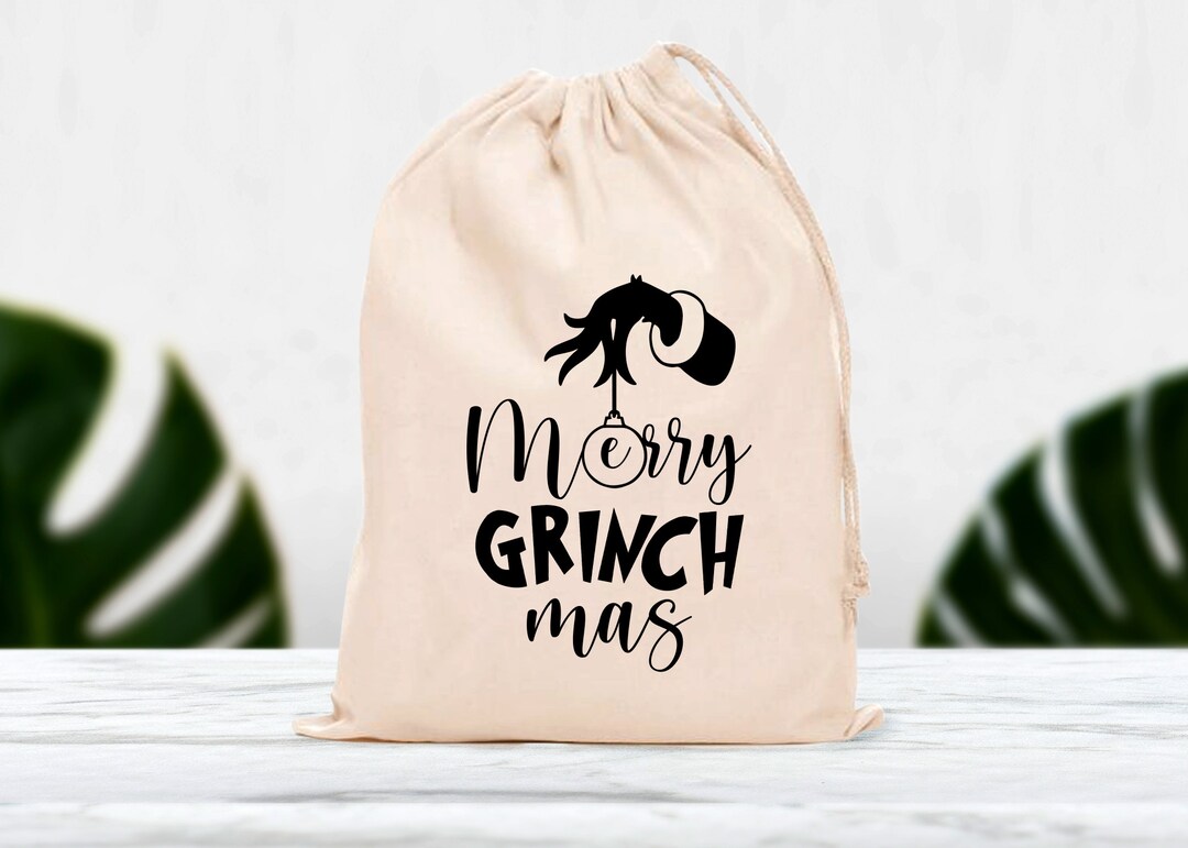 Grinchmas Holiday Bag, Christmas Goodie Bag, Holiday Party Favor Bags