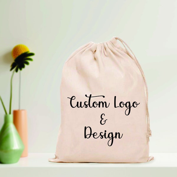 Benutzerdefinierte Logo-Geschenktüten, personalisierte Baumwolltasche, personalisierte Hochzeits-Geschenktüte, Kordelzugtasche, individuelle Beutel, Business-Logo-Beutel