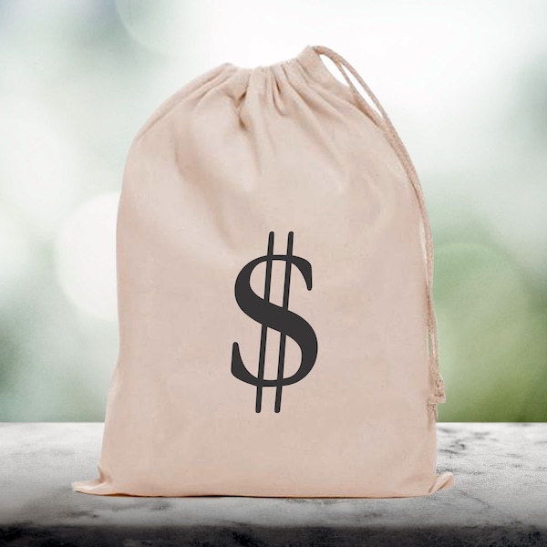 Dollar Sign Money Gift Bag, Dollar Sign Bag, Money Bag, Gift Bag, Custom Favor Bag.