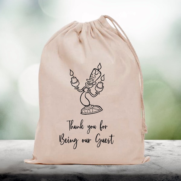 Thank You Gift Bags, Being Our Guest, Beauty And The Beast Favors, Wedding Guest Gift Bags, Thank You Favor Bags, Personalized Thank You