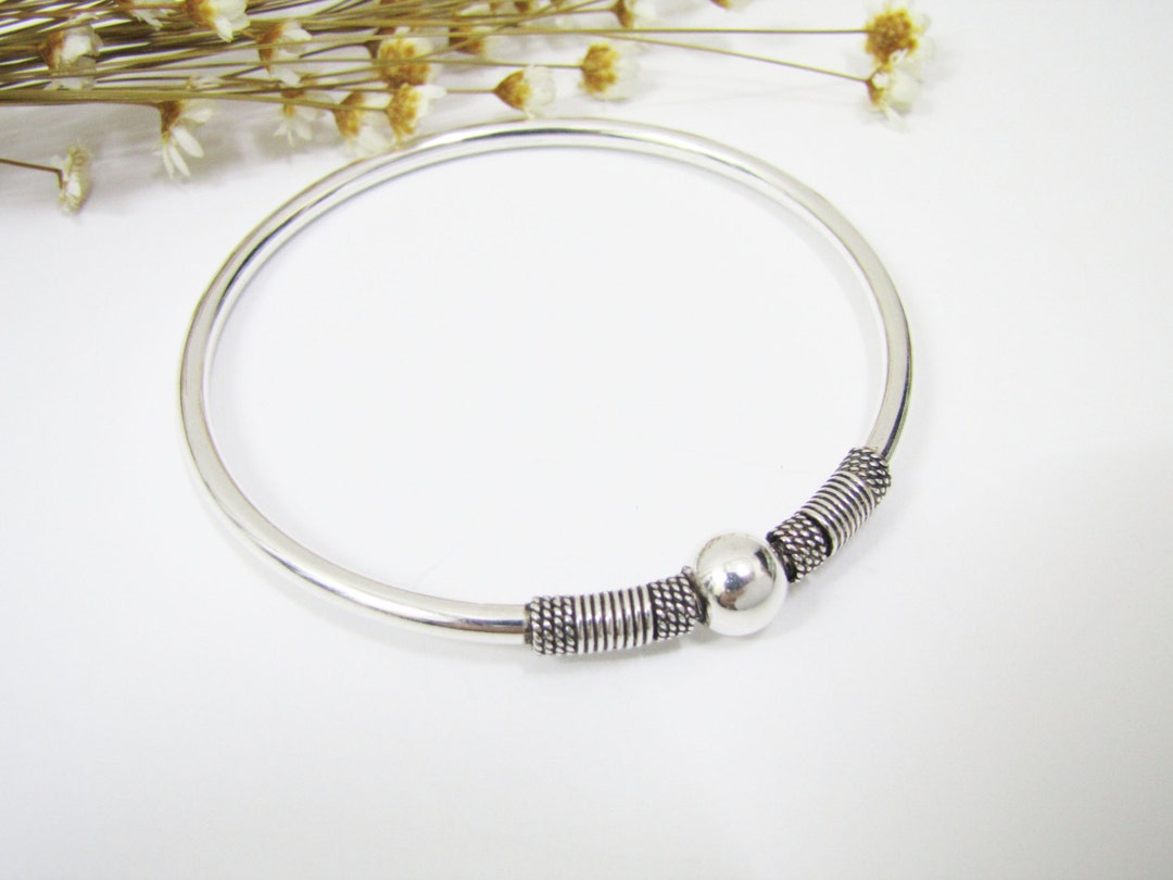 Simple but Chic Sterling Silver Bangle, Silver Bracelet