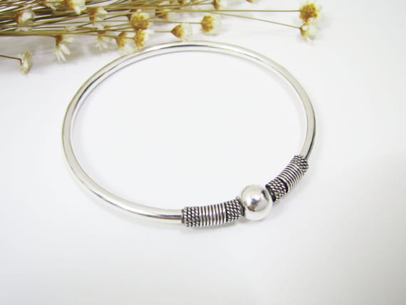 アクセサリー silver 925 simple design bangle Set of 6 Bangle, Solid 925 Sterling Silver Bangle, Simple