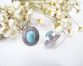 Cool boucles d’oreilles Turquoise, boucles d’oreilles en argent Sterling, boucles d’oreilles argentées, boucles d’oreilles, cadeau pour elle