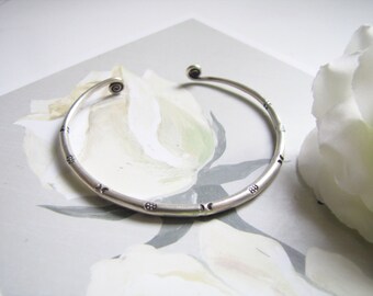 Chic Sterling Silver Bangle, Oxidized Antique Designed Silver Cuff, Sterling Silver Bracelet, Simple is Beauty, Everyday Jewelry