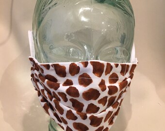 Washable/Reusable Giraffe Print Face Mask