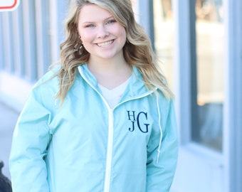 Monogrammed Rain Jacket, Personalized Rain Coat, Gifts for her, Embroidered Rain Jacket