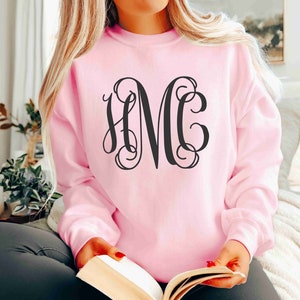 monogram sweatshirt, monogrammed crewneck, personalized sweater, gifts for her under 20