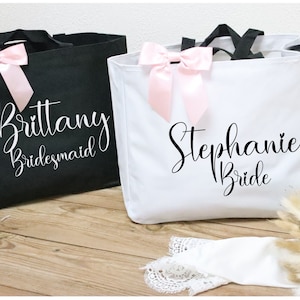 Personalized Bridesmaid Tote Bag, Bridesmaid Gift, Personalized Tote image 1