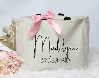 Bridesmaid Tote Bag, Maid of Honor Gift Tote, Personalized Bridesmaid Tote Bags, Bridal Party, Bridesmaid Gifts