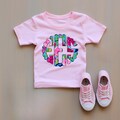Personalized Monogrammed Shirt, Floral personalized Tee shirt, Girls Monogram shirt, Toddler Infant Size, personalized t shirt