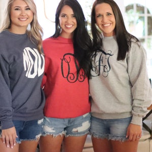 etsy monogram sweatshirt