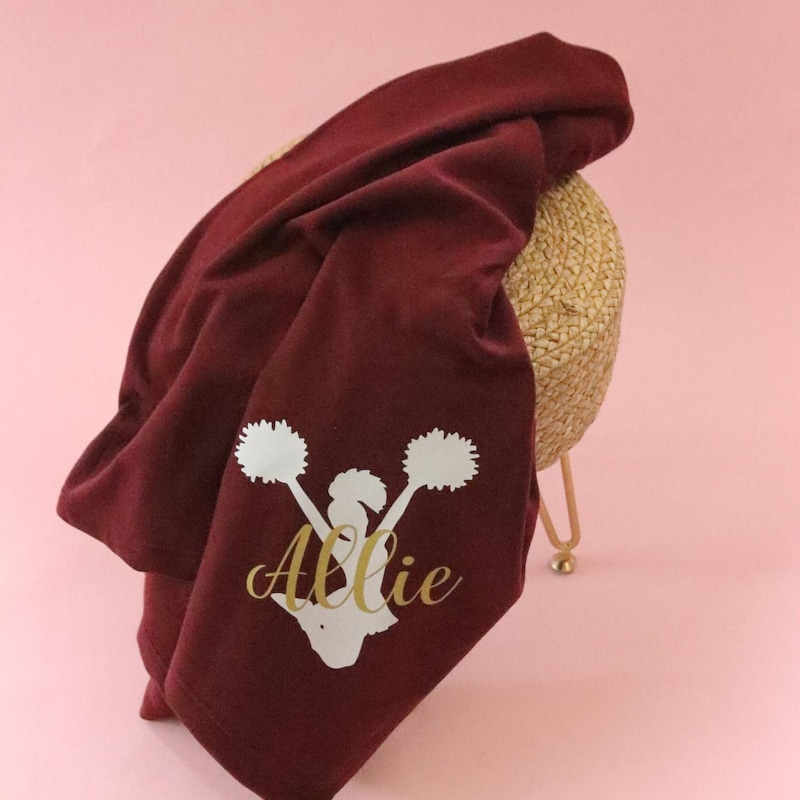 Cheer Blanket, Stadium Blanket, Gifts for Cheerleader, Personalized Blanket, Monogrammed Blanket