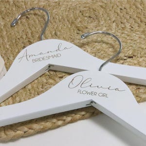 Personalized Bridesmaid Hangers - Wedding Hanger - Wooden Engraved Hanger - Bridal Dress Hanger - Wedding Name Hangers