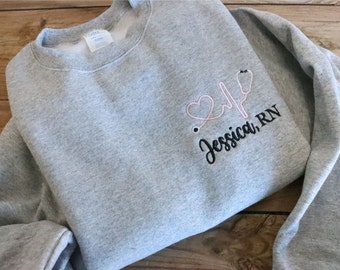 Personalized Nurse Sweatshirt, Personalized Sweatshirt, Gifts for Nurses, RN gift