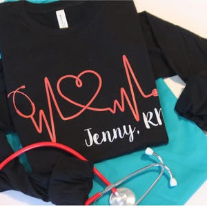 Nurse gift, personalized tee shirts, nurse t shirts, personalized nurse gifts, Christmas gift for nurse, long sleeve nurse shirt