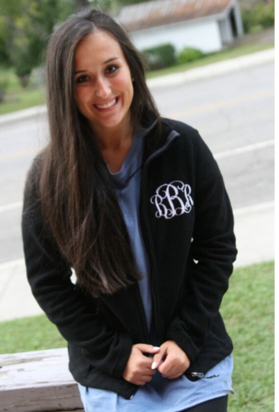 Monogrammed top fleece jacket